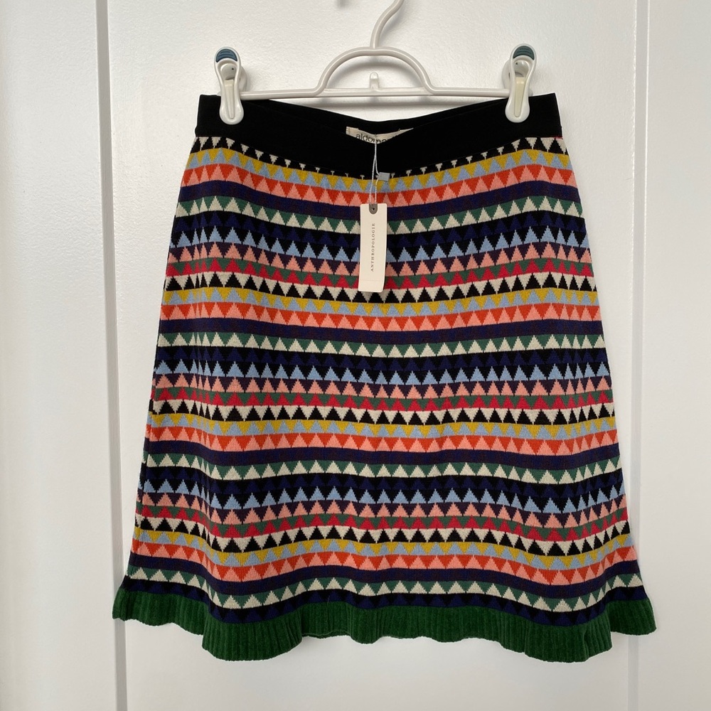 NWT Anthropologie Medium Patterned Wool Skirt